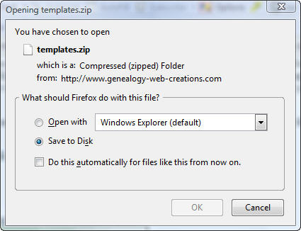 Screenshot Save File to Disk Box.