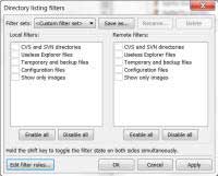 Screenshot directory listing filters.