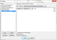 Screenshot of filter for metadata files and folders.