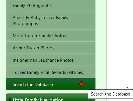Screenshot Search Dtabase Example.