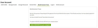 Screenshot World Connect Tree Upload.