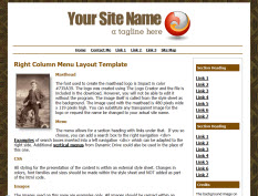 Screenshot of Right Column Layout Template.