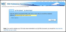 Screenshot CSS Validation service.