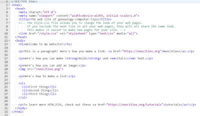 Screenshot html code view.