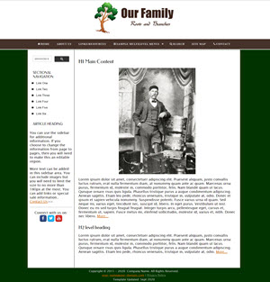 Screenshot Roots and Branches Template.
